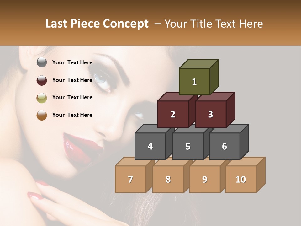 A Beautiful Woman With Red Lipstick On Her Lips PowerPoint Template