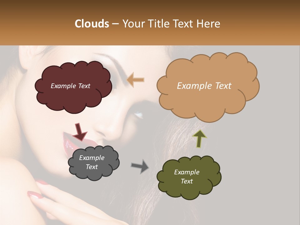 A Beautiful Woman With Red Lipstick On Her Lips PowerPoint Template