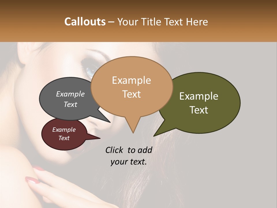 A Beautiful Woman With Red Lipstick On Her Lips PowerPoint Template