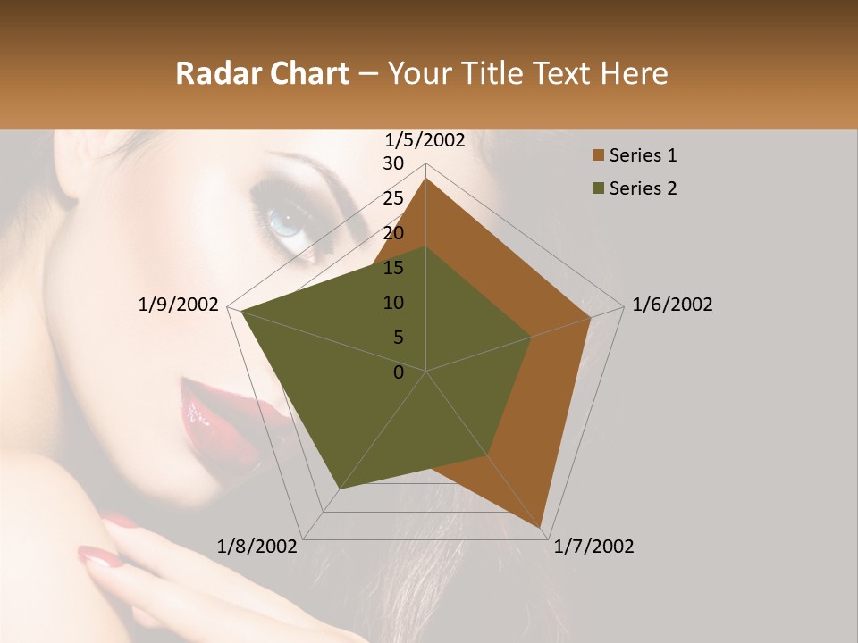 A Beautiful Woman With Red Lipstick On Her Lips PowerPoint Template