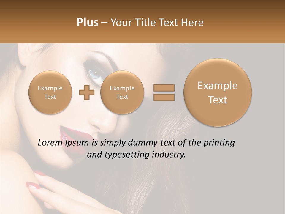 A Beautiful Woman With Red Lipstick On Her Lips PowerPoint Template