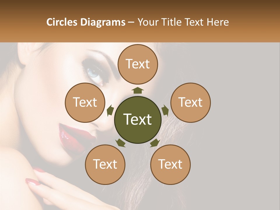 A Beautiful Woman With Red Lipstick On Her Lips PowerPoint Template