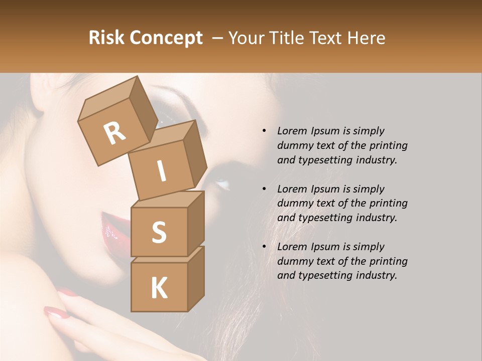 A Beautiful Woman With Red Lipstick On Her Lips PowerPoint Template