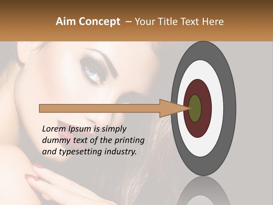 A Beautiful Woman With Red Lipstick On Her Lips PowerPoint Template