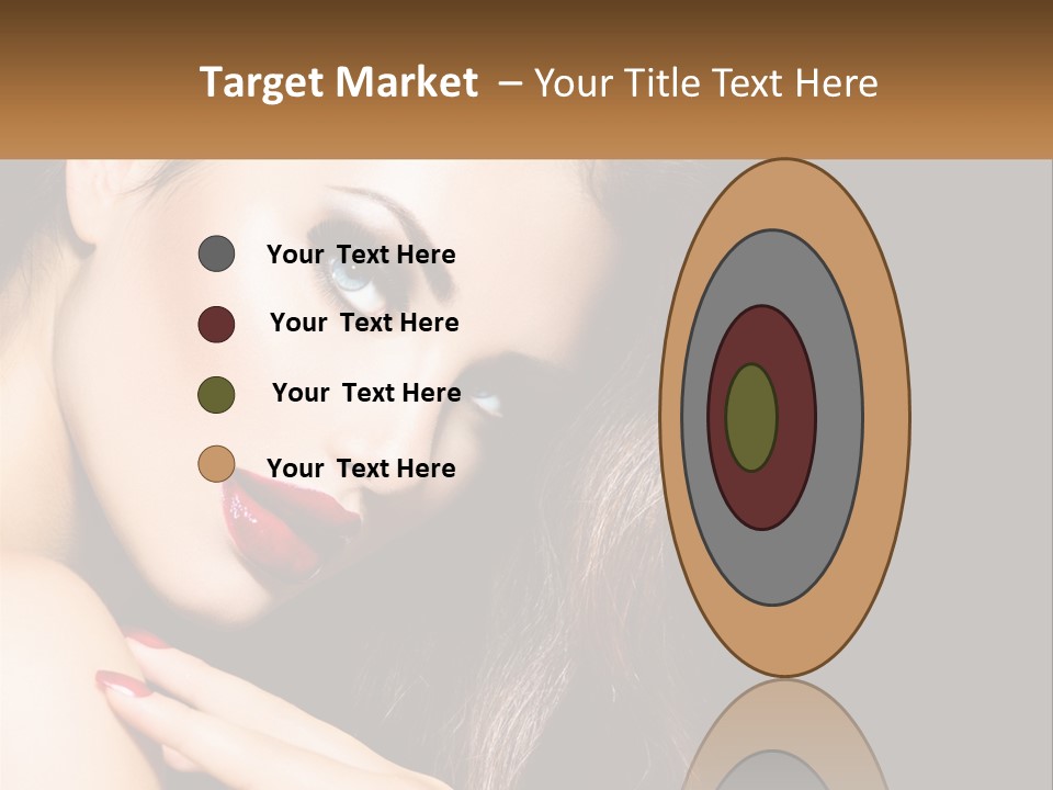 A Beautiful Woman With Red Lipstick On Her Lips PowerPoint Template