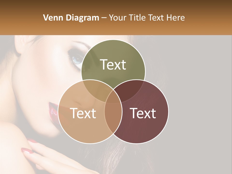 A Beautiful Woman With Red Lipstick On Her Lips PowerPoint Template