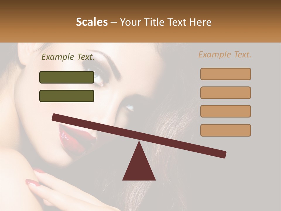 A Beautiful Woman With Red Lipstick On Her Lips PowerPoint Template