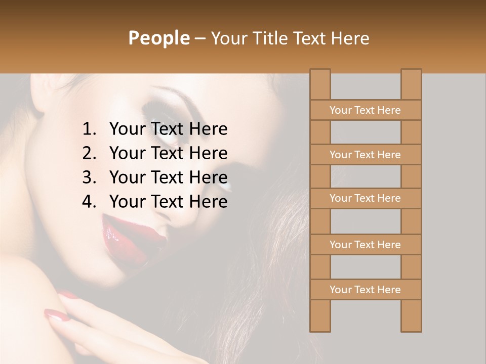 A Beautiful Woman With Red Lipstick On Her Lips PowerPoint Template