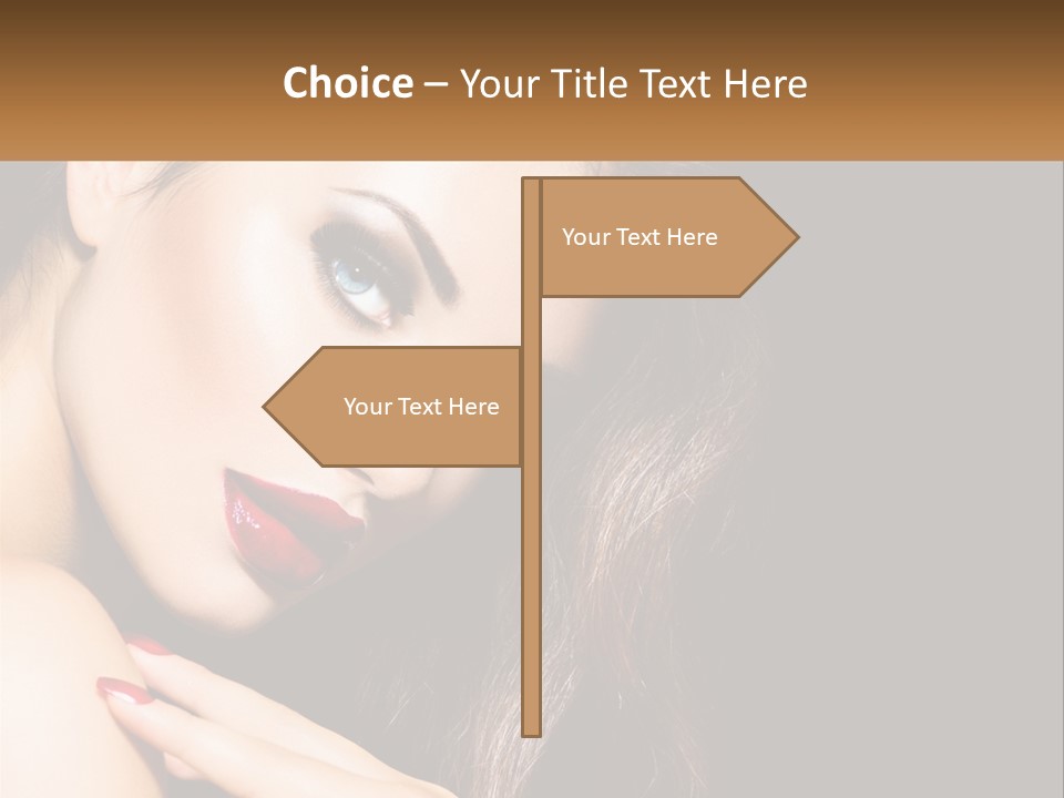 A Beautiful Woman With Red Lipstick On Her Lips PowerPoint Template