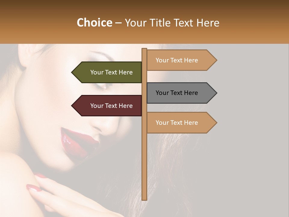 A Beautiful Woman With Red Lipstick On Her Lips PowerPoint Template