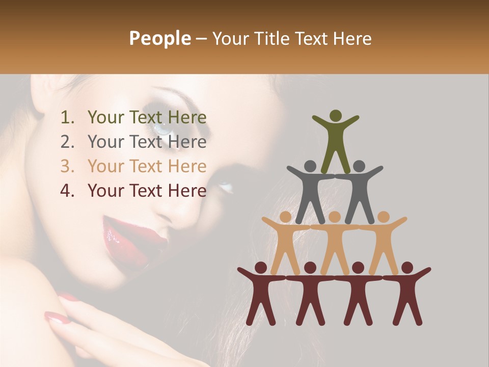 A Beautiful Woman With Red Lipstick On Her Lips PowerPoint Template