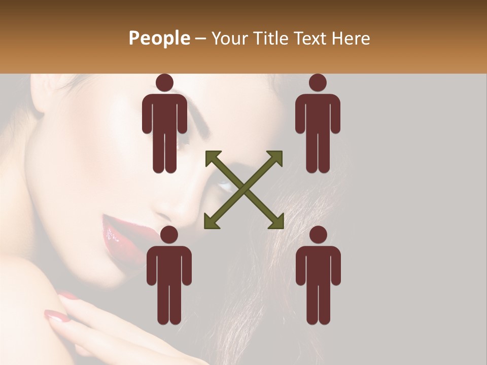 A Beautiful Woman With Red Lipstick On Her Lips PowerPoint Template