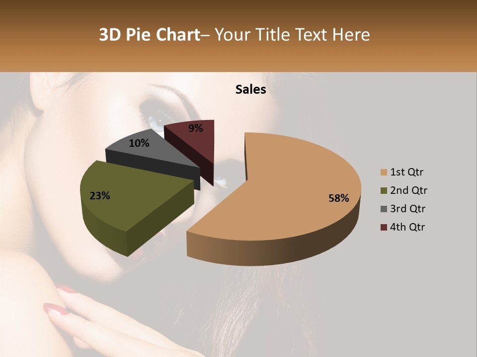 A Beautiful Woman With Red Lipstick On Her Lips PowerPoint Template