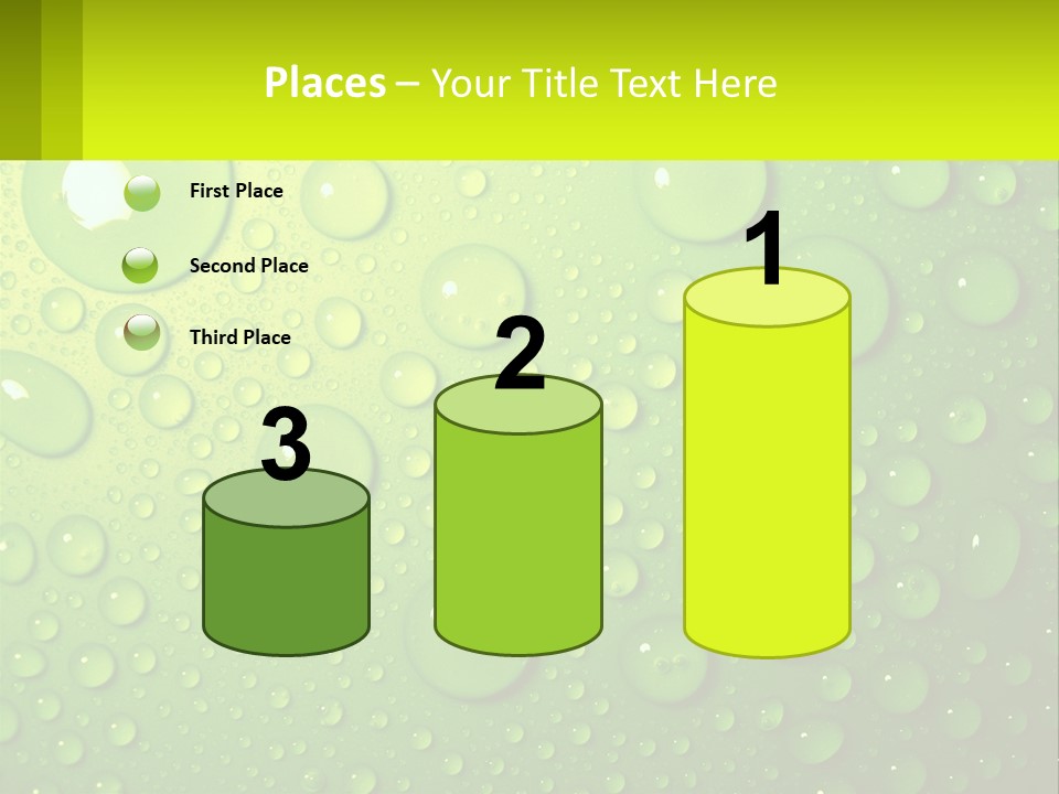 A Green Background With Water Droplets On It PowerPoint Template