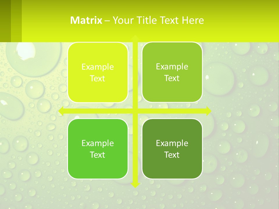 A Green Background With Water Droplets On It PowerPoint Template