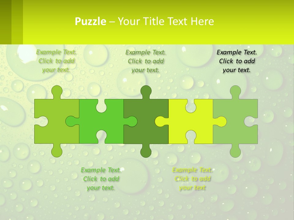A Green Background With Water Droplets On It PowerPoint Template