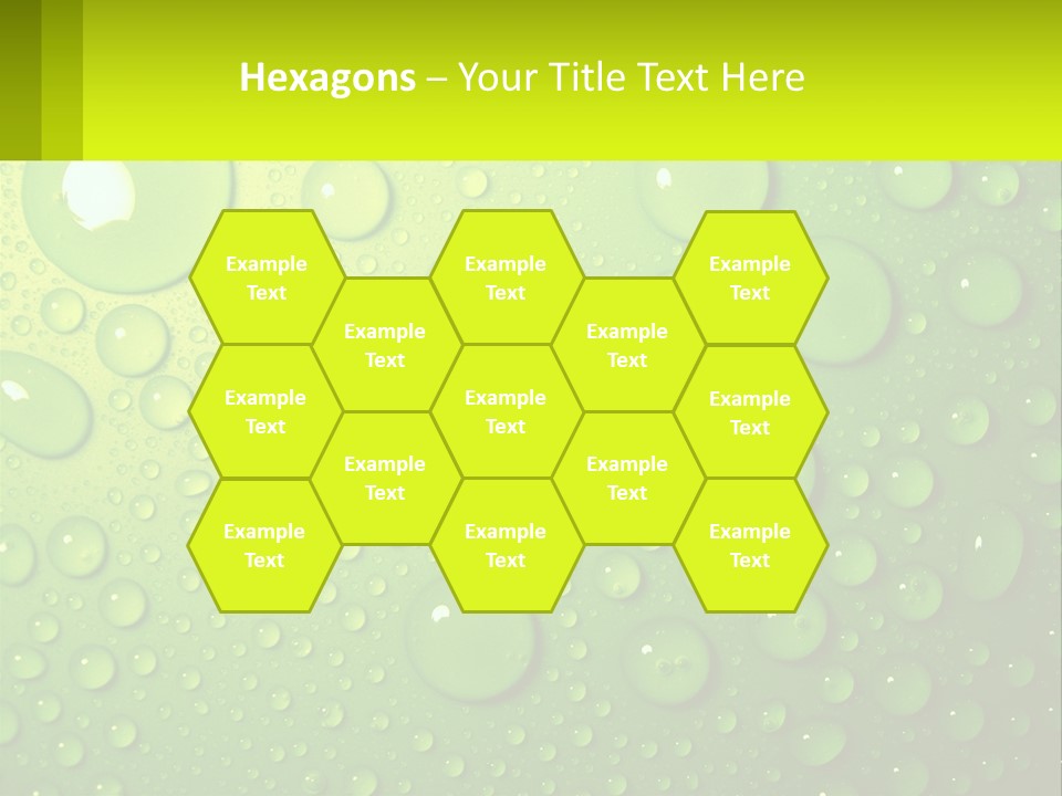 A Green Background With Water Droplets On It PowerPoint Template