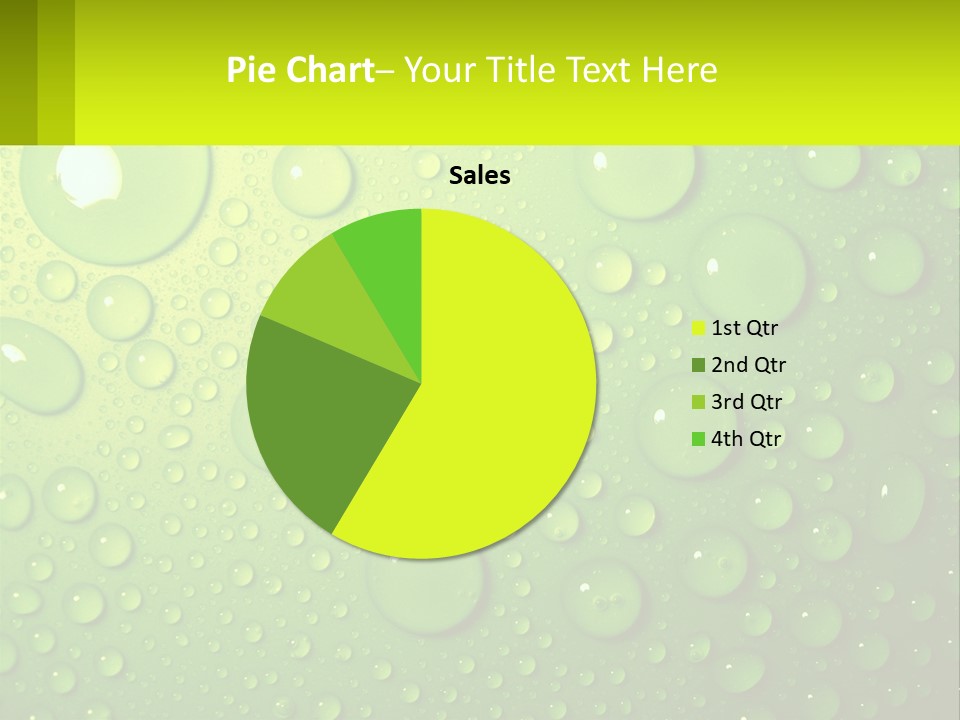 A Green Background With Water Droplets On It PowerPoint Template