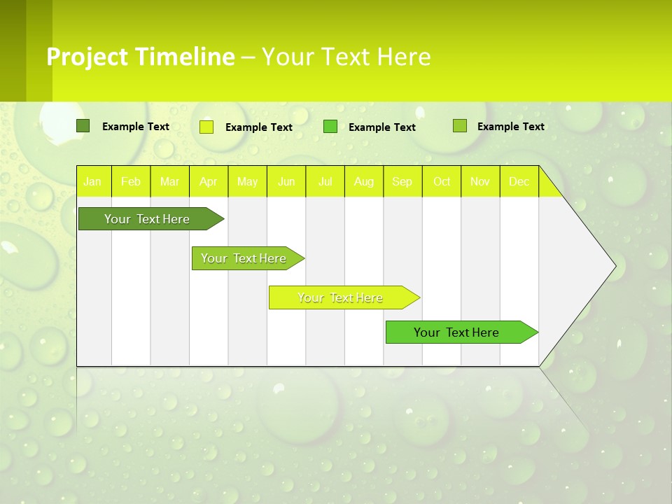 A Green Background With Water Droplets On It PowerPoint Template