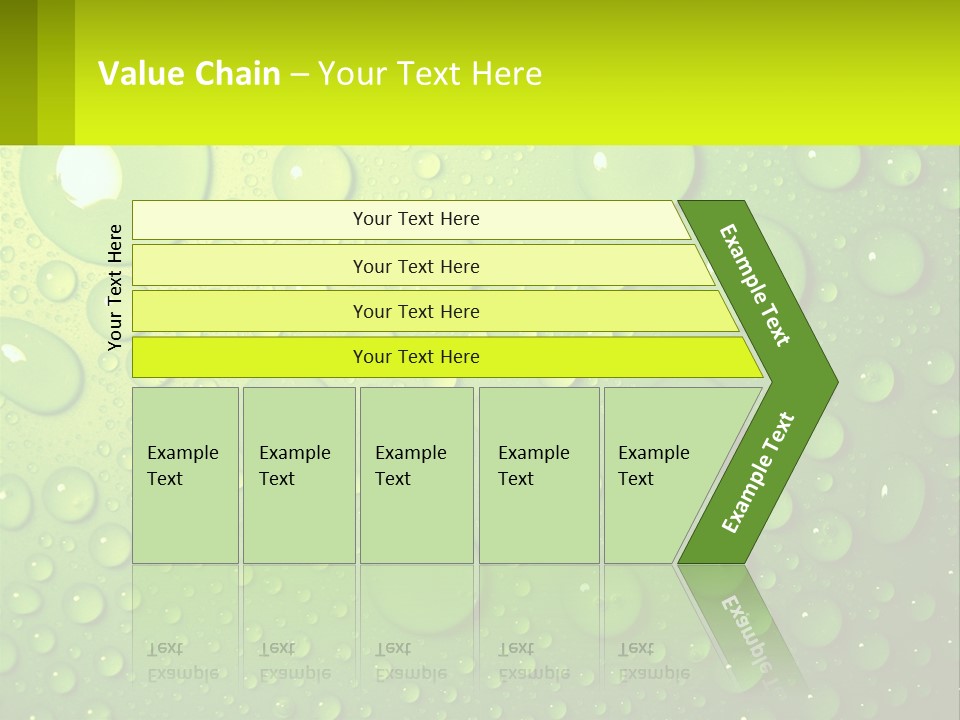 A Green Background With Water Droplets On It PowerPoint Template