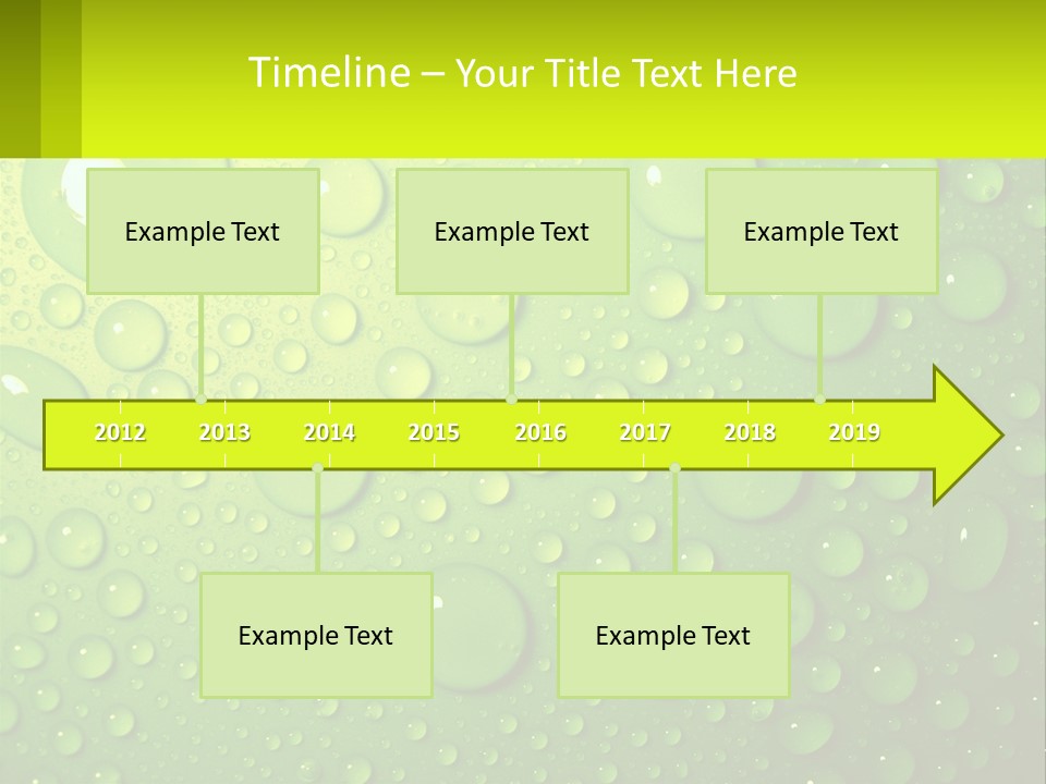 A Green Background With Water Droplets On It PowerPoint Template