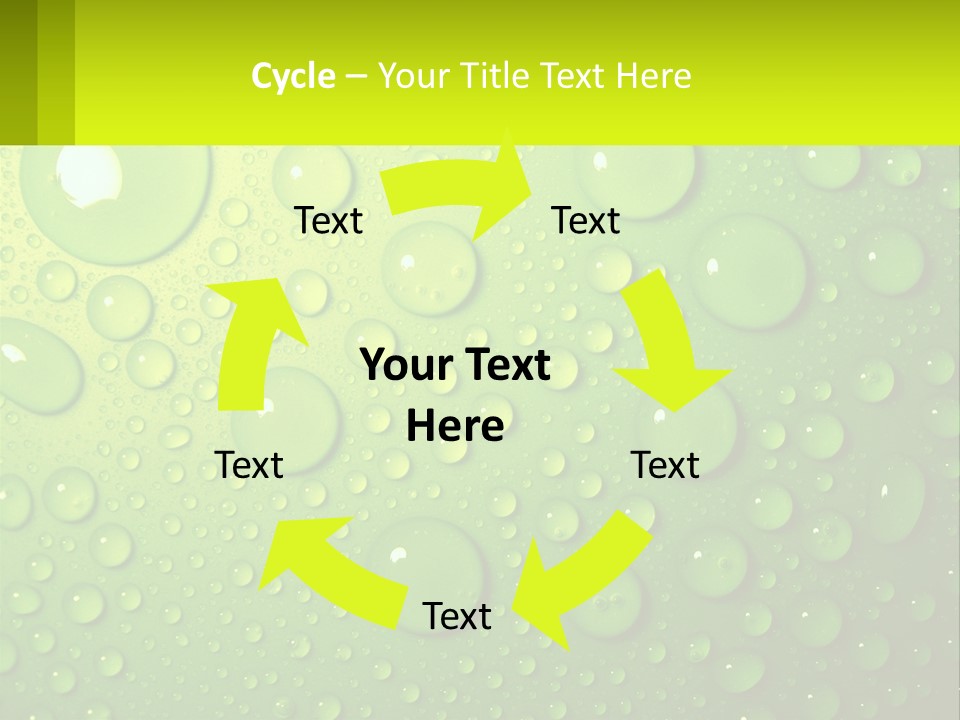 A Green Background With Water Droplets On It PowerPoint Template