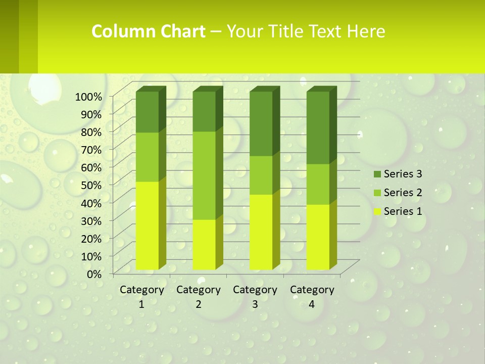 A Green Background With Water Droplets On It PowerPoint Template