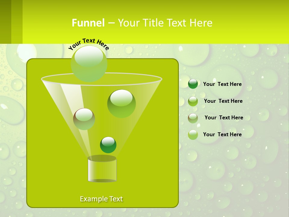 A Green Background With Water Droplets On It PowerPoint Template