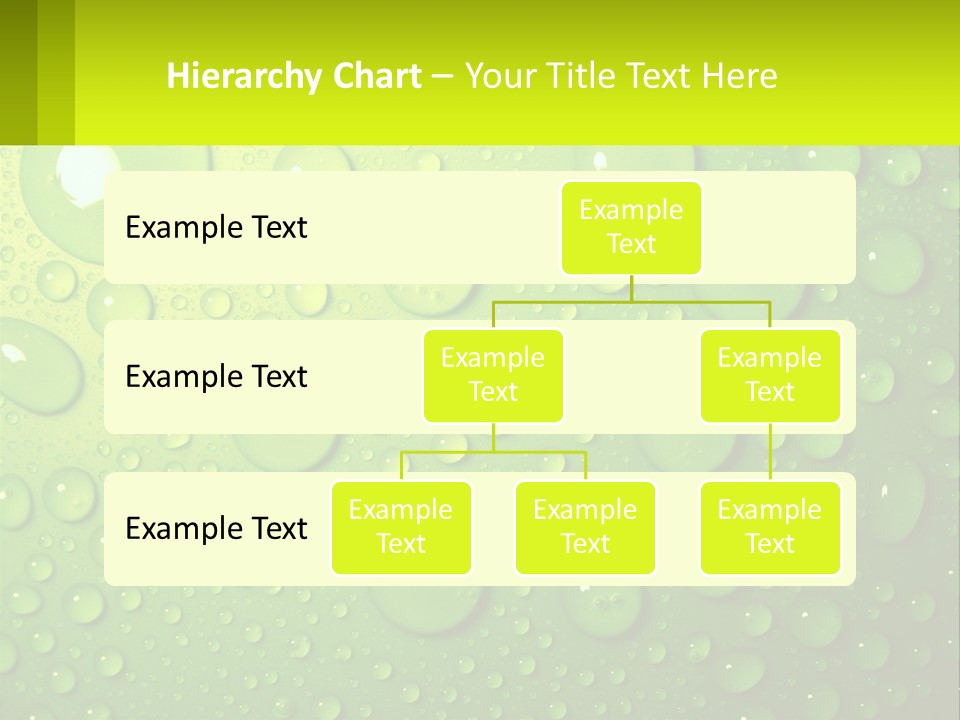 A Green Background With Water Droplets On It PowerPoint Template