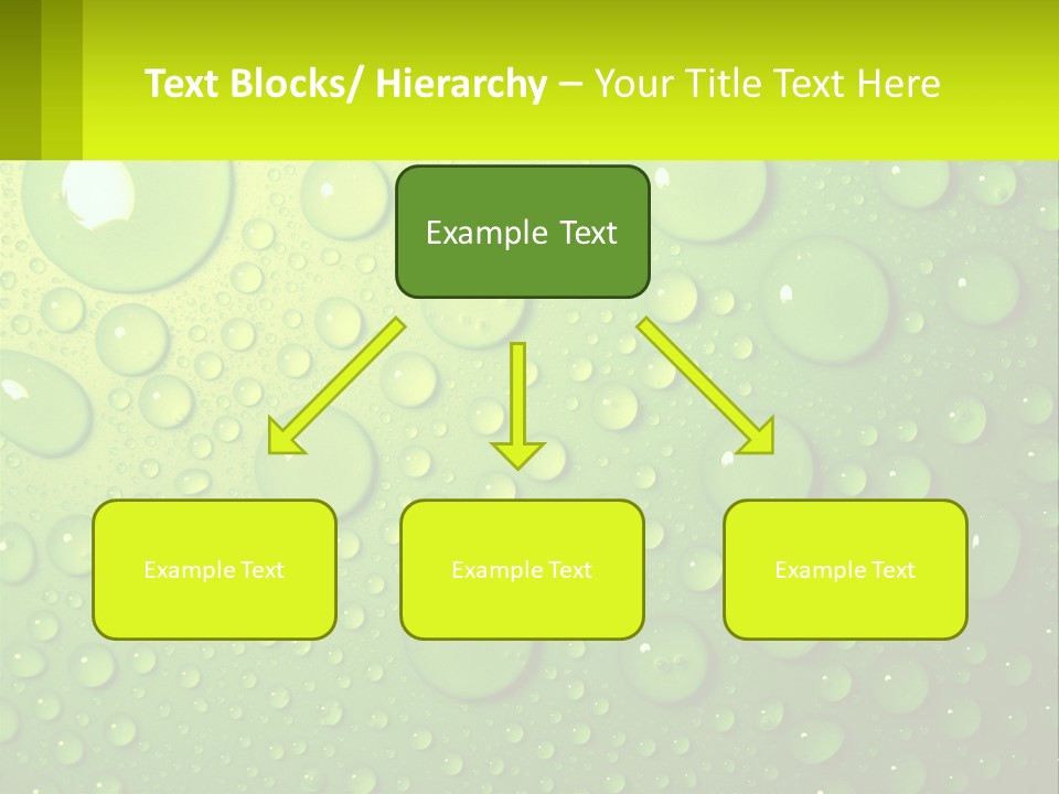 A Green Background With Water Droplets On It PowerPoint Template