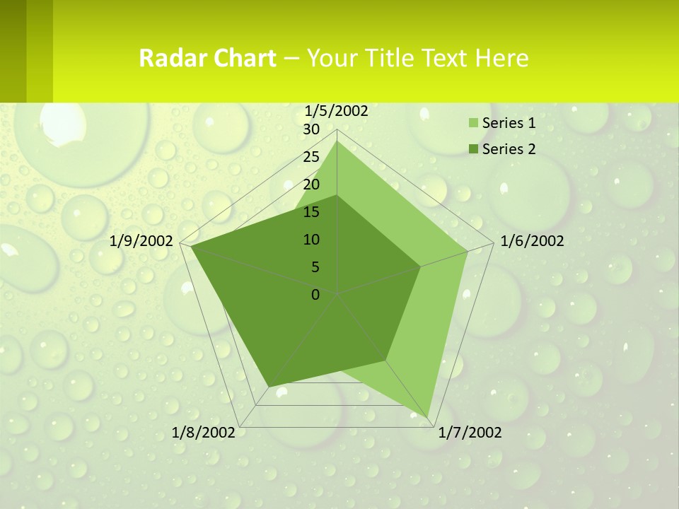 A Green Background With Water Droplets On It PowerPoint Template