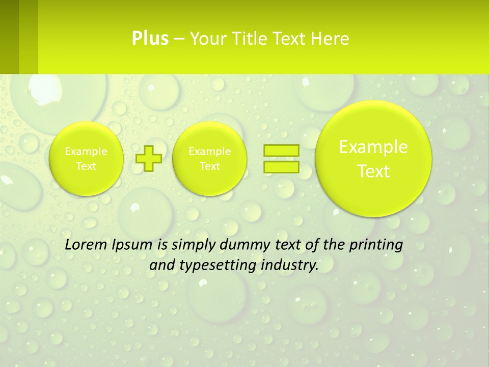 A Green Background With Water Droplets On It PowerPoint Template