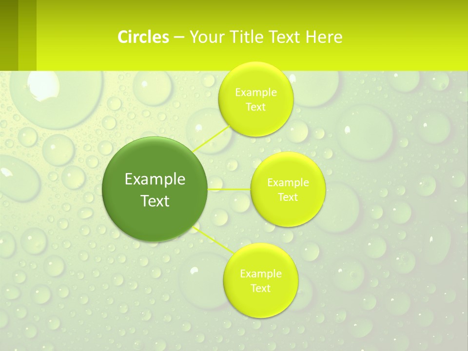 A Green Background With Water Droplets On It PowerPoint Template