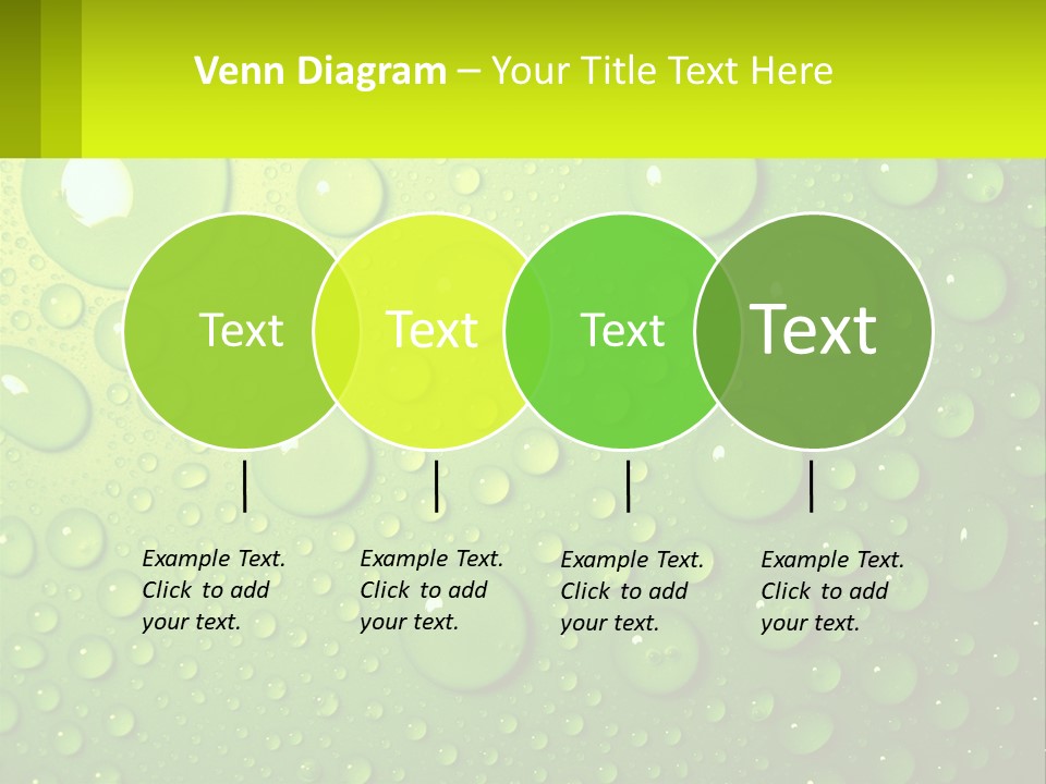 A Green Background With Water Droplets On It PowerPoint Template