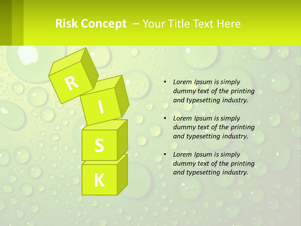 A Green Background With Water Droplets On It PowerPoint Template