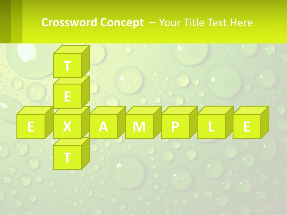 A Green Background With Water Droplets On It PowerPoint Template