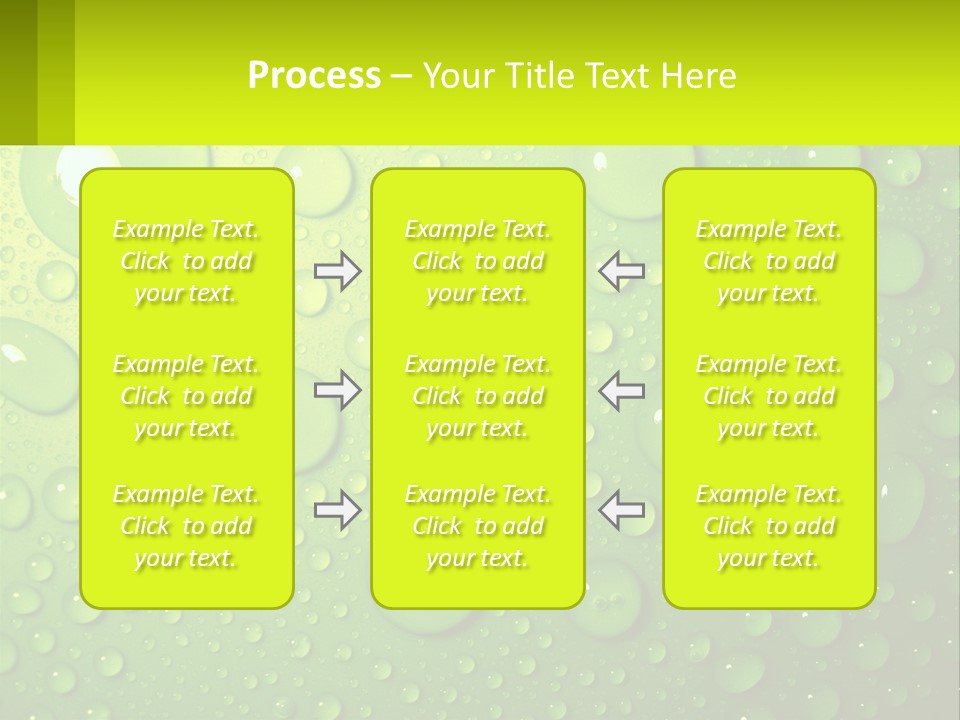 A Green Background With Water Droplets On It PowerPoint Template