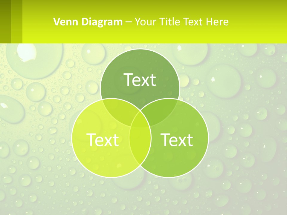 A Green Background With Water Droplets On It PowerPoint Template