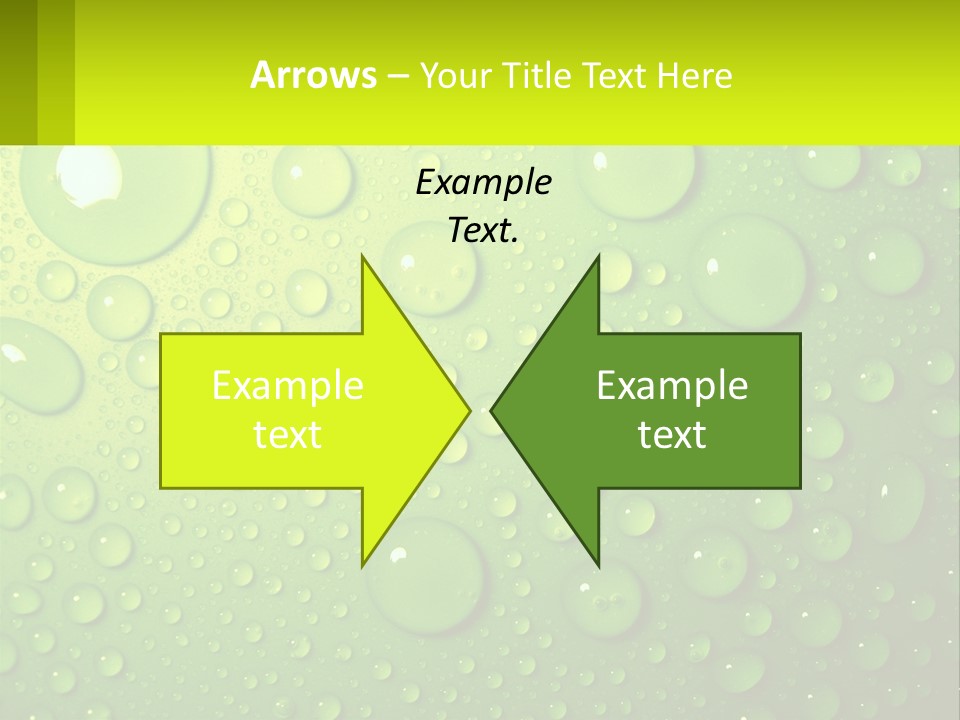 A Green Background With Water Droplets On It PowerPoint Template