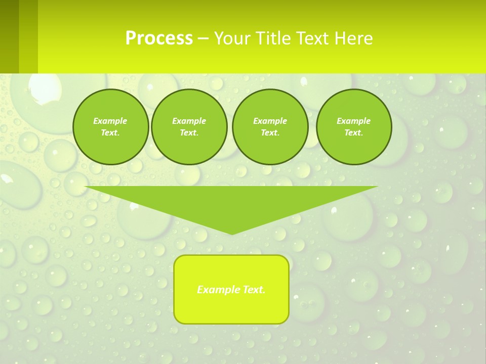 A Green Background With Water Droplets On It PowerPoint Template