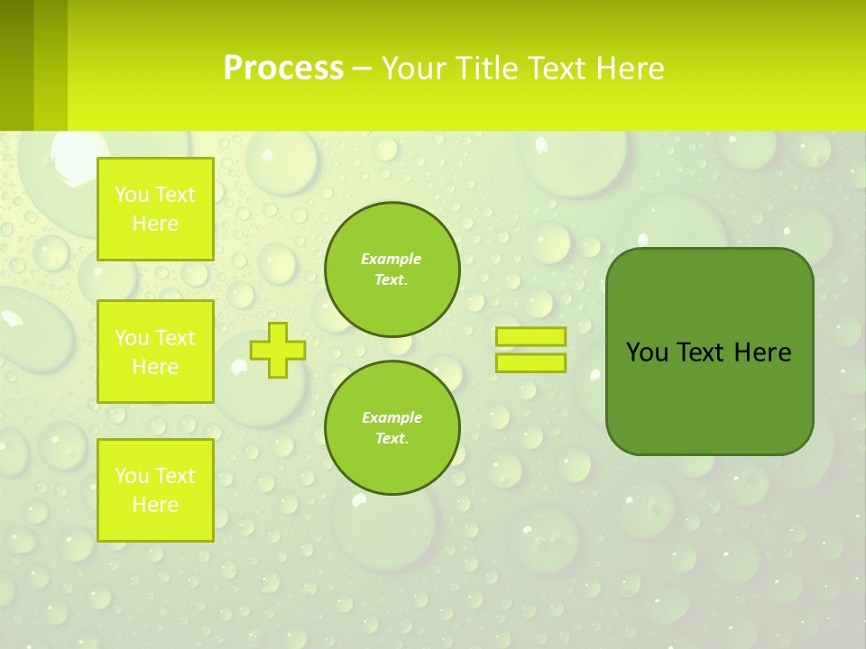 A Green Background With Water Droplets On It PowerPoint Template