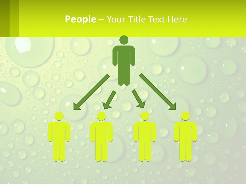 A Green Background With Water Droplets On It PowerPoint Template