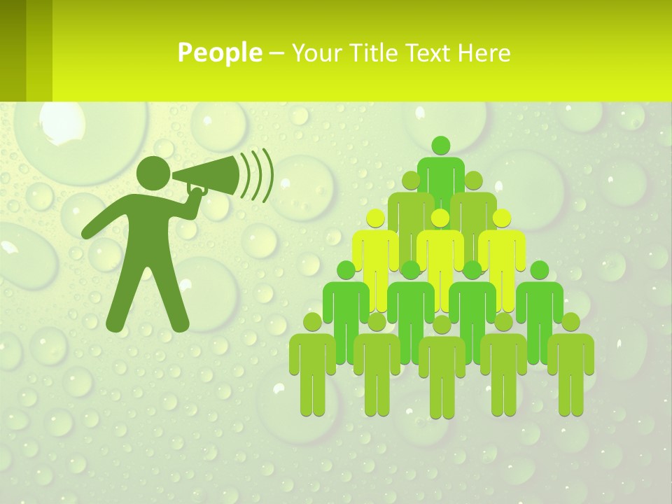 A Green Background With Water Droplets On It PowerPoint Template