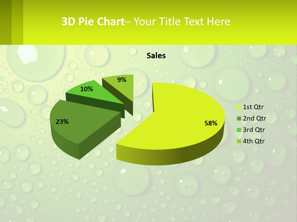 A Green Background With Water Droplets On It PowerPoint Template