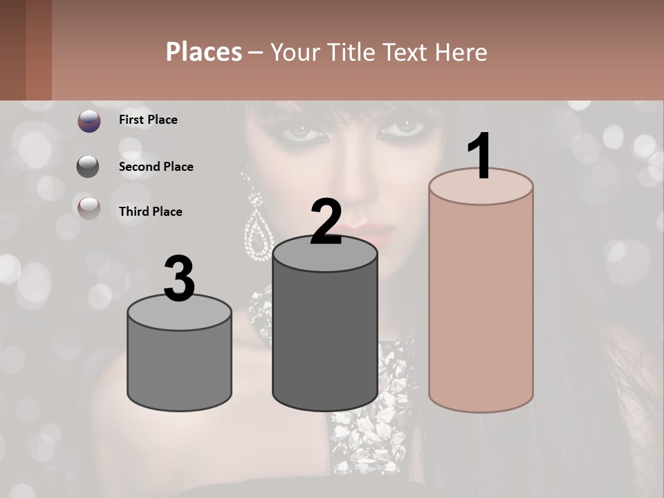 A Woman With Long Black Hair And Red Lipstick PowerPoint Template