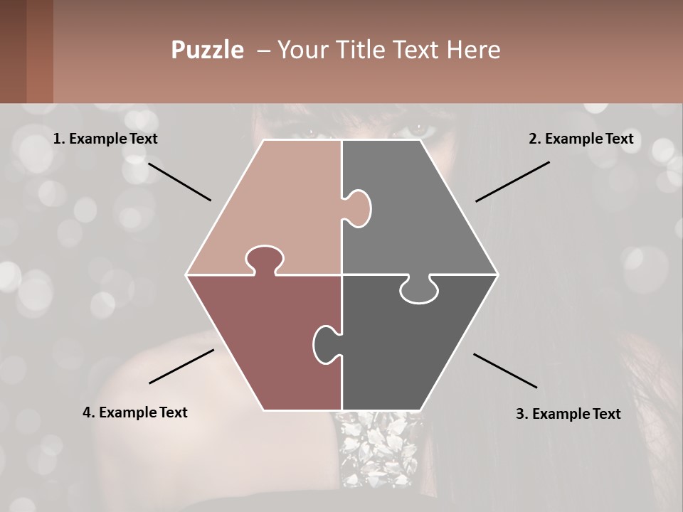 A Woman With Long Black Hair And Red Lipstick PowerPoint Template