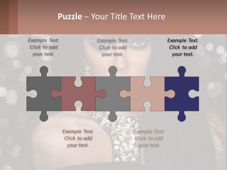 A Woman With Long Black Hair And Red Lipstick PowerPoint Template