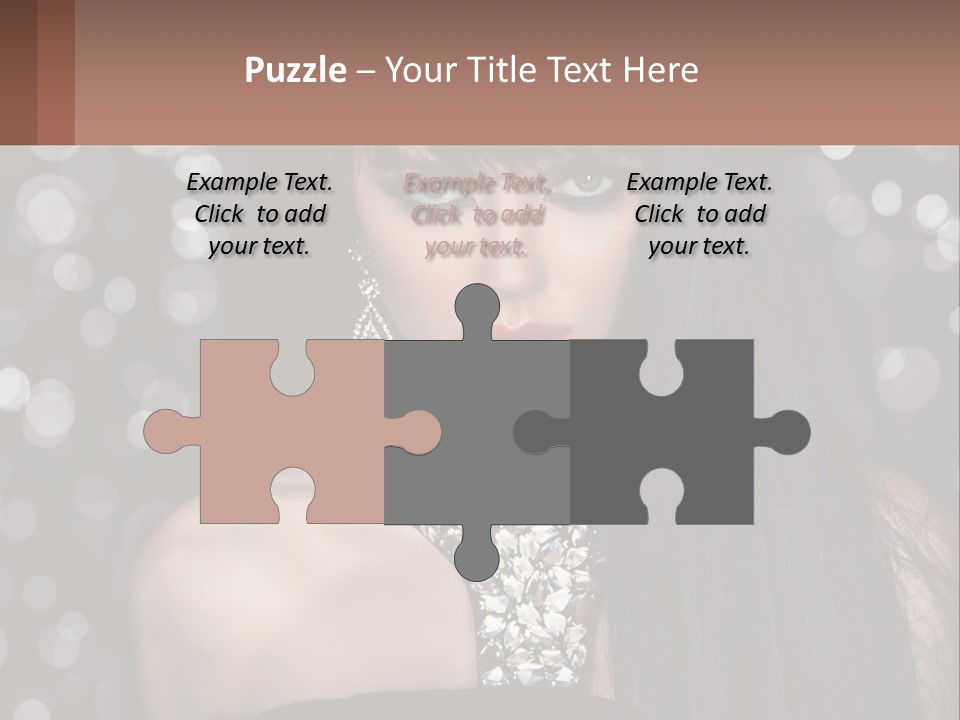 A Woman With Long Black Hair And Red Lipstick PowerPoint Template