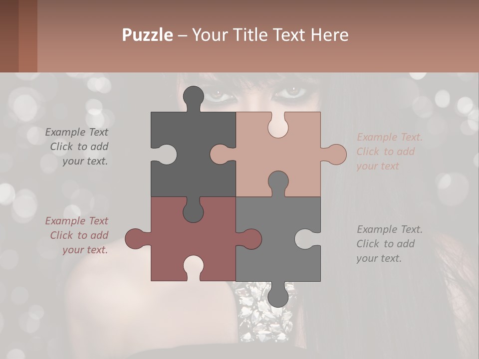 A Woman With Long Black Hair And Red Lipstick PowerPoint Template