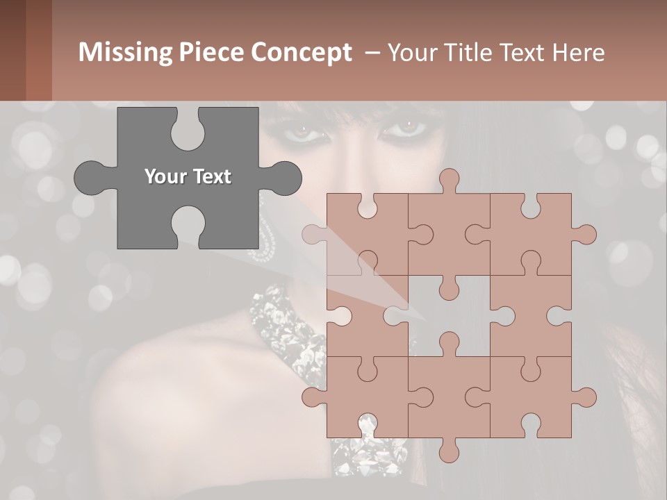 A Woman With Long Black Hair And Red Lipstick PowerPoint Template